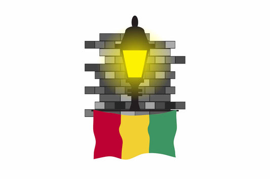 Guinea Town Street Lamp Bricks Sticker & Magnet