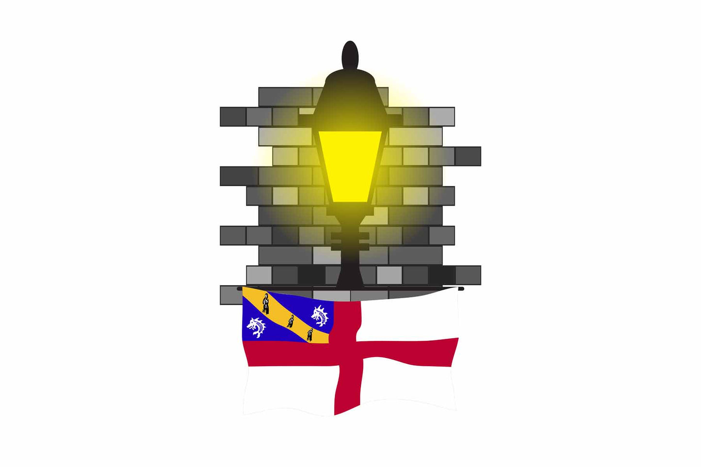 Herm Town Street Lamp Bricks Sticker & Magnet