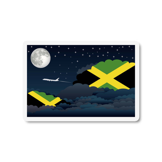 Jamaica Airplane Night Clouds Sticker & Magnet