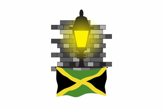 Jamaica Town Street Lamp Bricks Sticker & Magnet