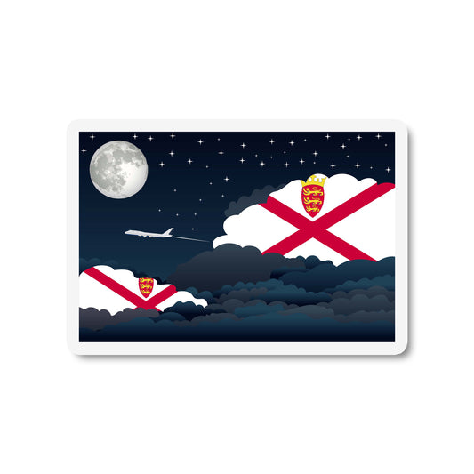 Jersey Airplane Night Clouds Sticker & Magnet