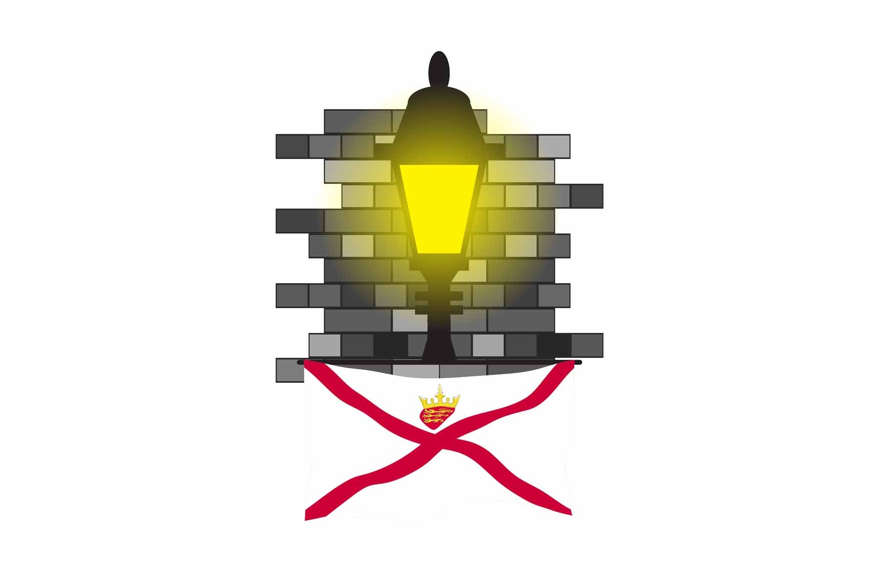 Jersey Town Street Lamp Bricks Sticker & Magnet
