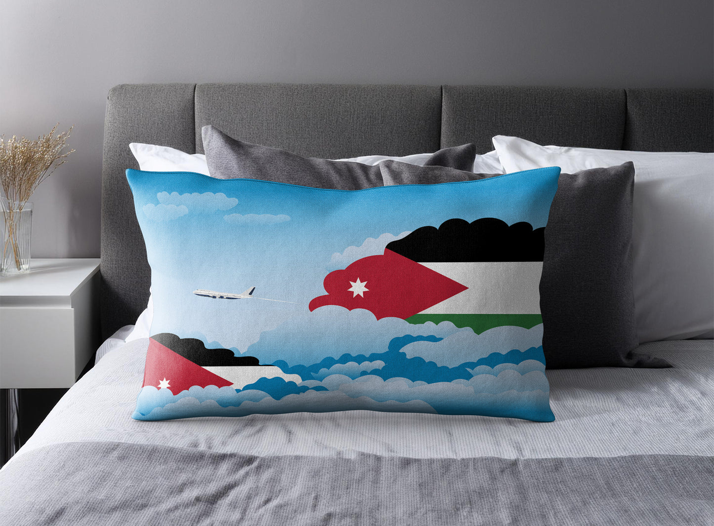 Jordan World Airplane Day Clouds Square & Rectangle Pillow Cases | Aviation Decorative Pillow Covers