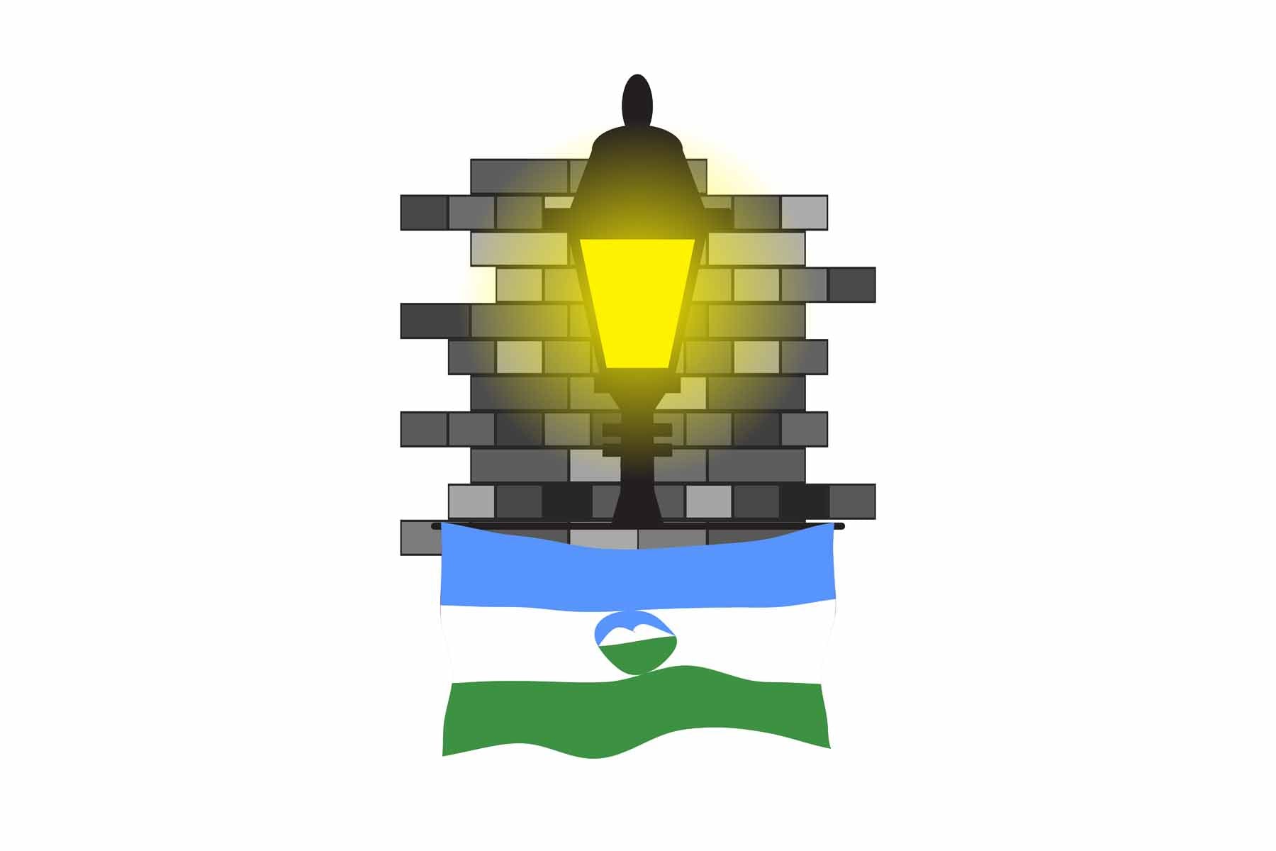 Kabardino Balkaria Town Street Lamp Bricks Sticker & Magnet