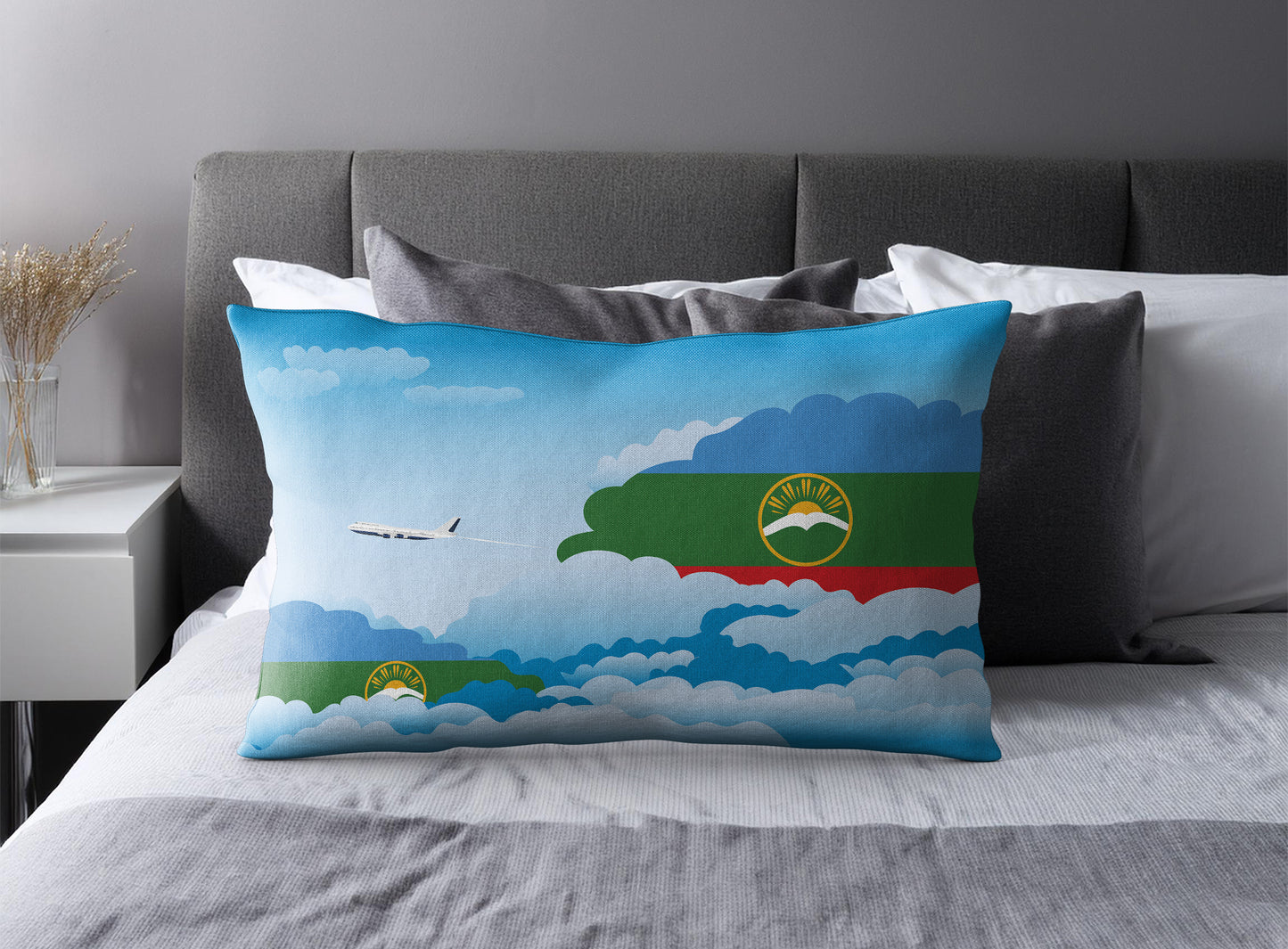 Karachay Cherkessia World Airplane Day Clouds Square & Rectangle Pillow Cases | Aviation Decorative Pillow Covers