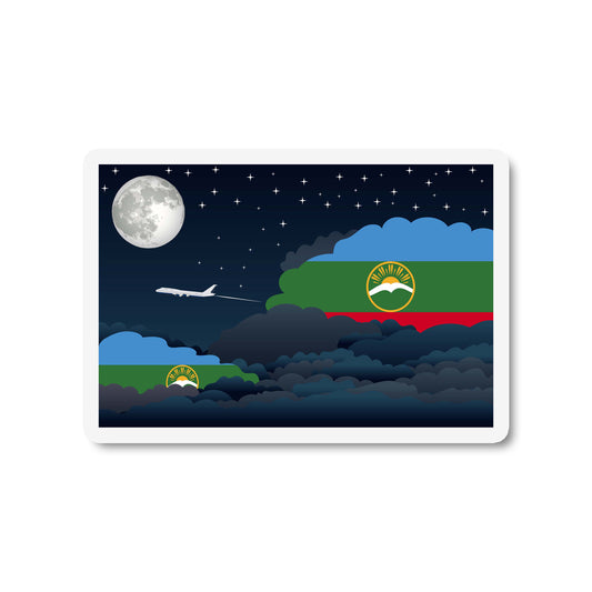 Karachay Cherkessia Airplane Night Clouds Sticker & Magnet