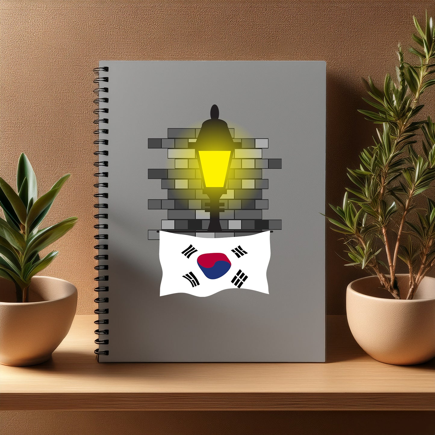 Korea South  Street Lamp Bricks Notebook