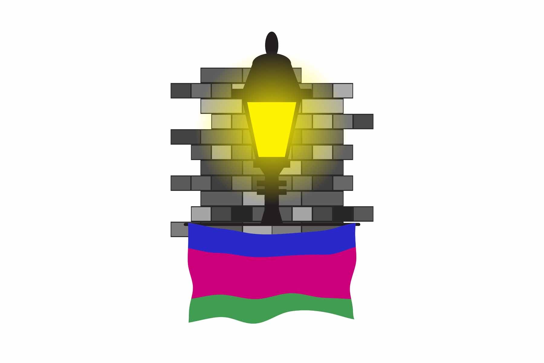 Kuban Peoples Republic Town Street Lamp Bricks Sticker & Magnet
