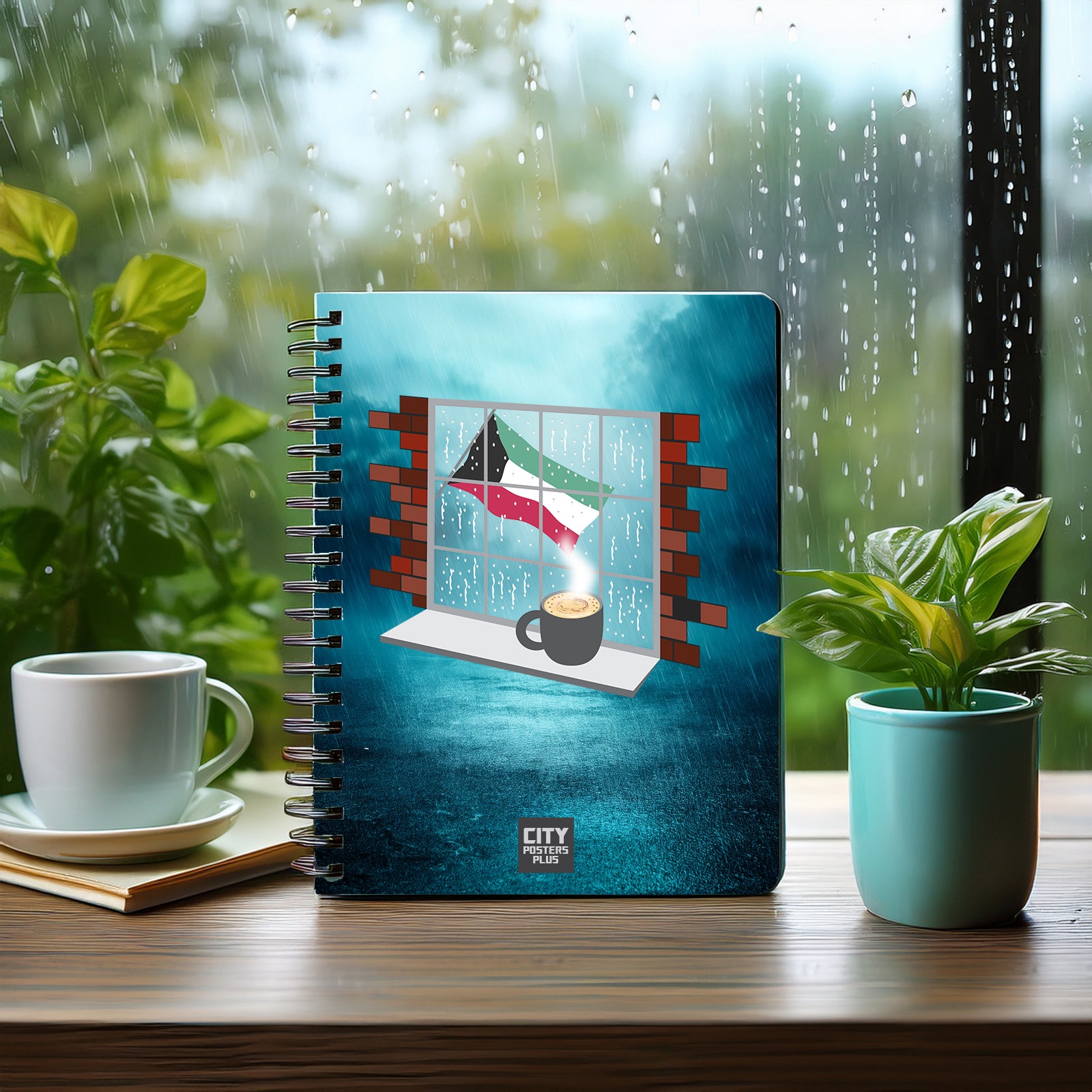 Kuwait Coffee Rain Notebook