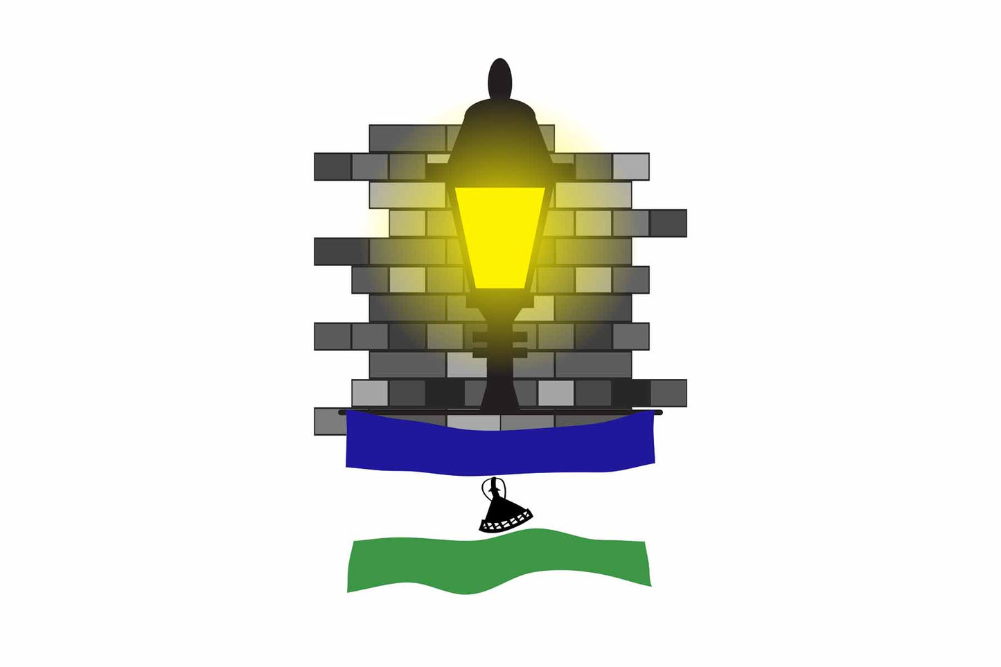Lesotho Town Street Lamp Bricks Sticker & Magnet