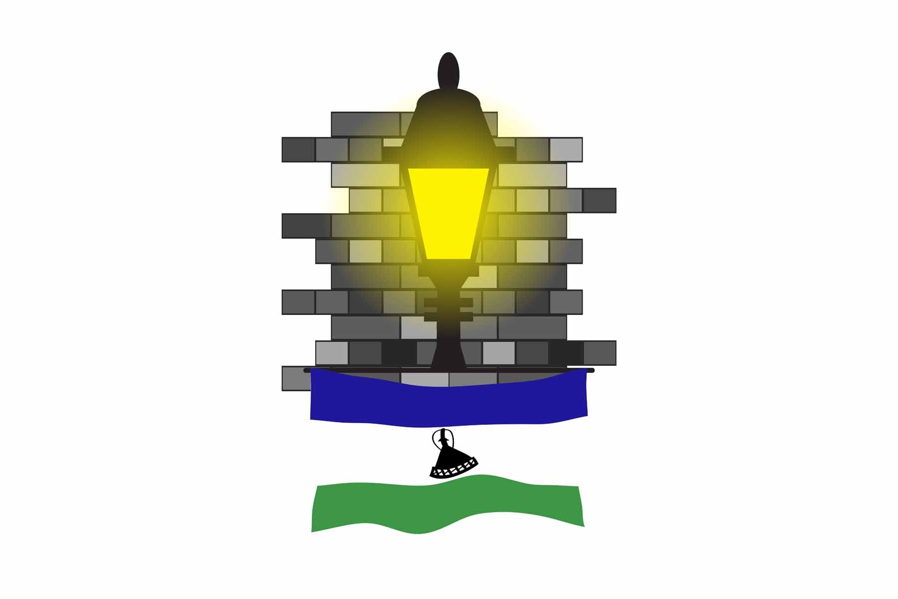 Lesotho Town Street Lamp Bricks Sticker & Magnet