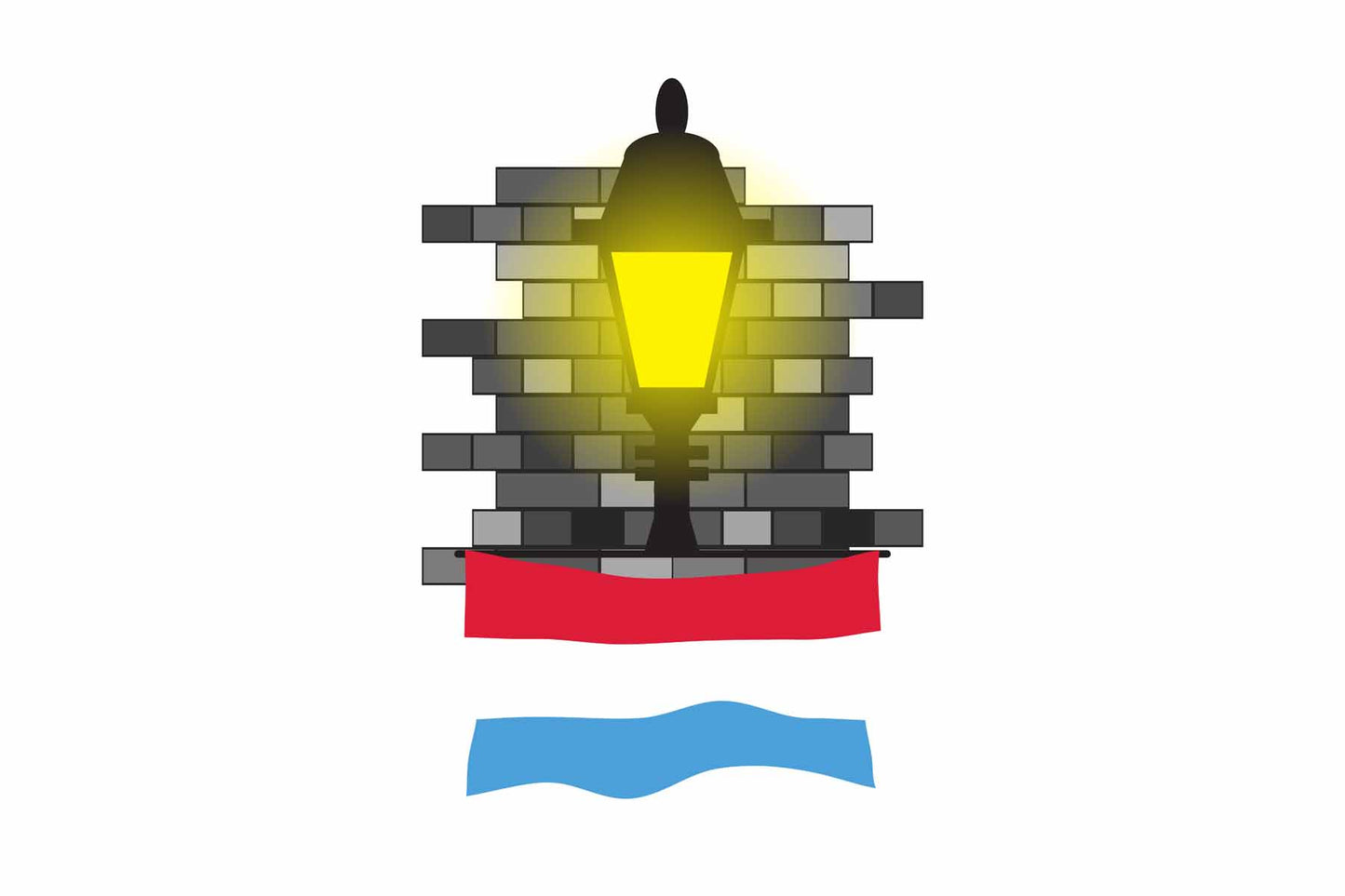 Luxembourg Town Street Lamp Bricks Sticker & Magnet