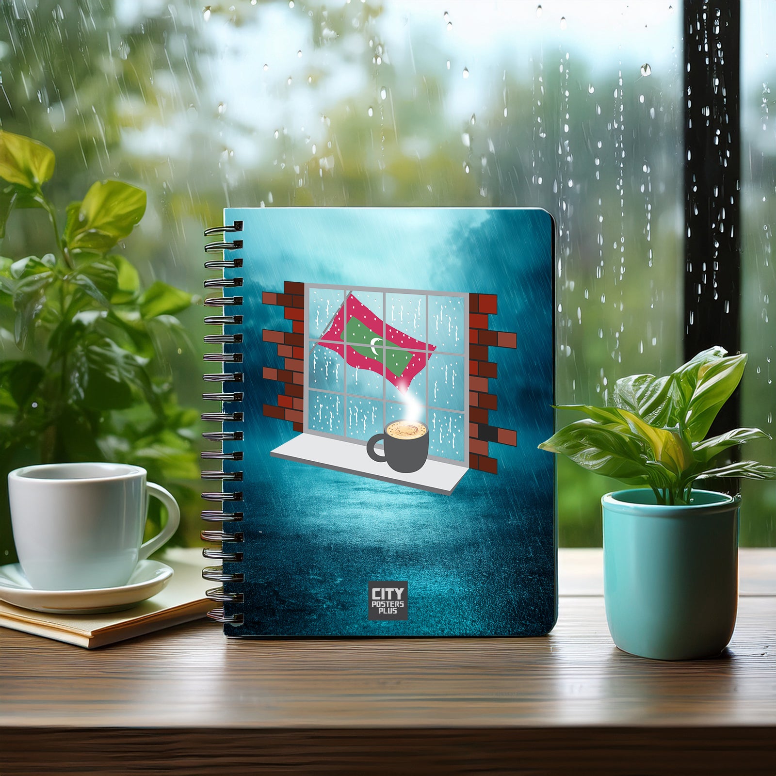 Maldives Coffee Rain Notebook