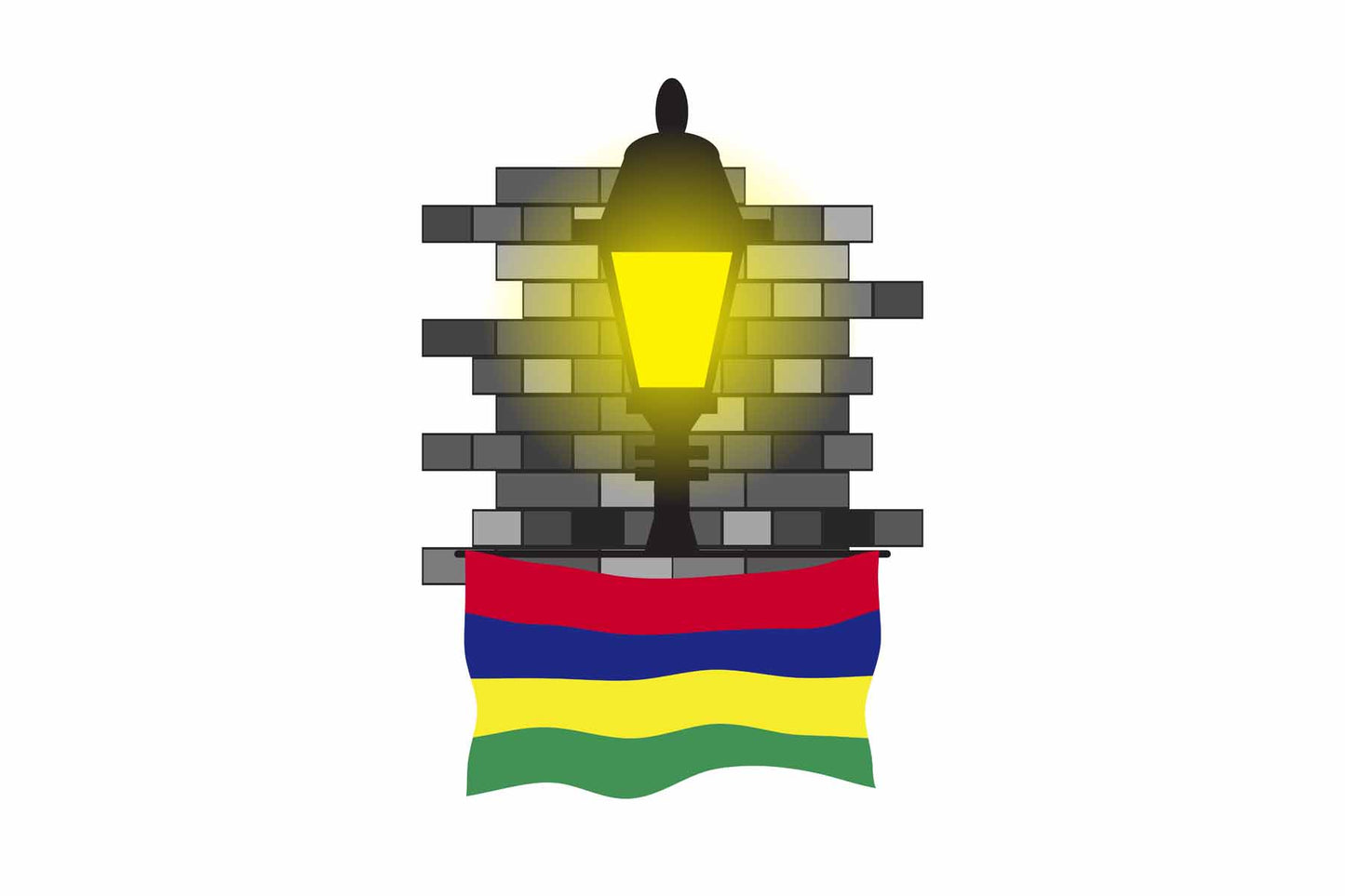 Mauritius Town Street Lamp Bricks Sticker & Magnet