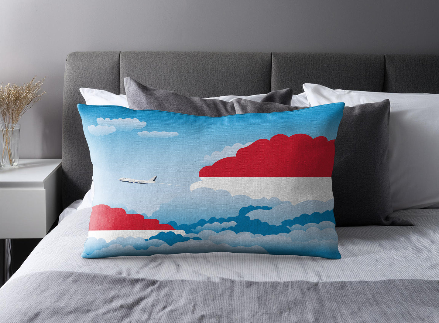 Monaco World Airplane Day Clouds Square & Rectangle Pillow Cases | Aviation Decorative Pillow Covers