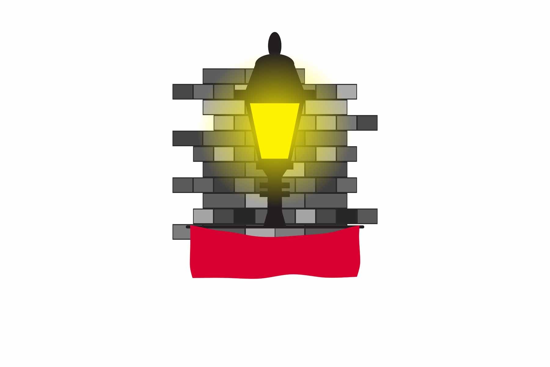 Monaco Town Street Lamp Bricks Sticker & Magnet