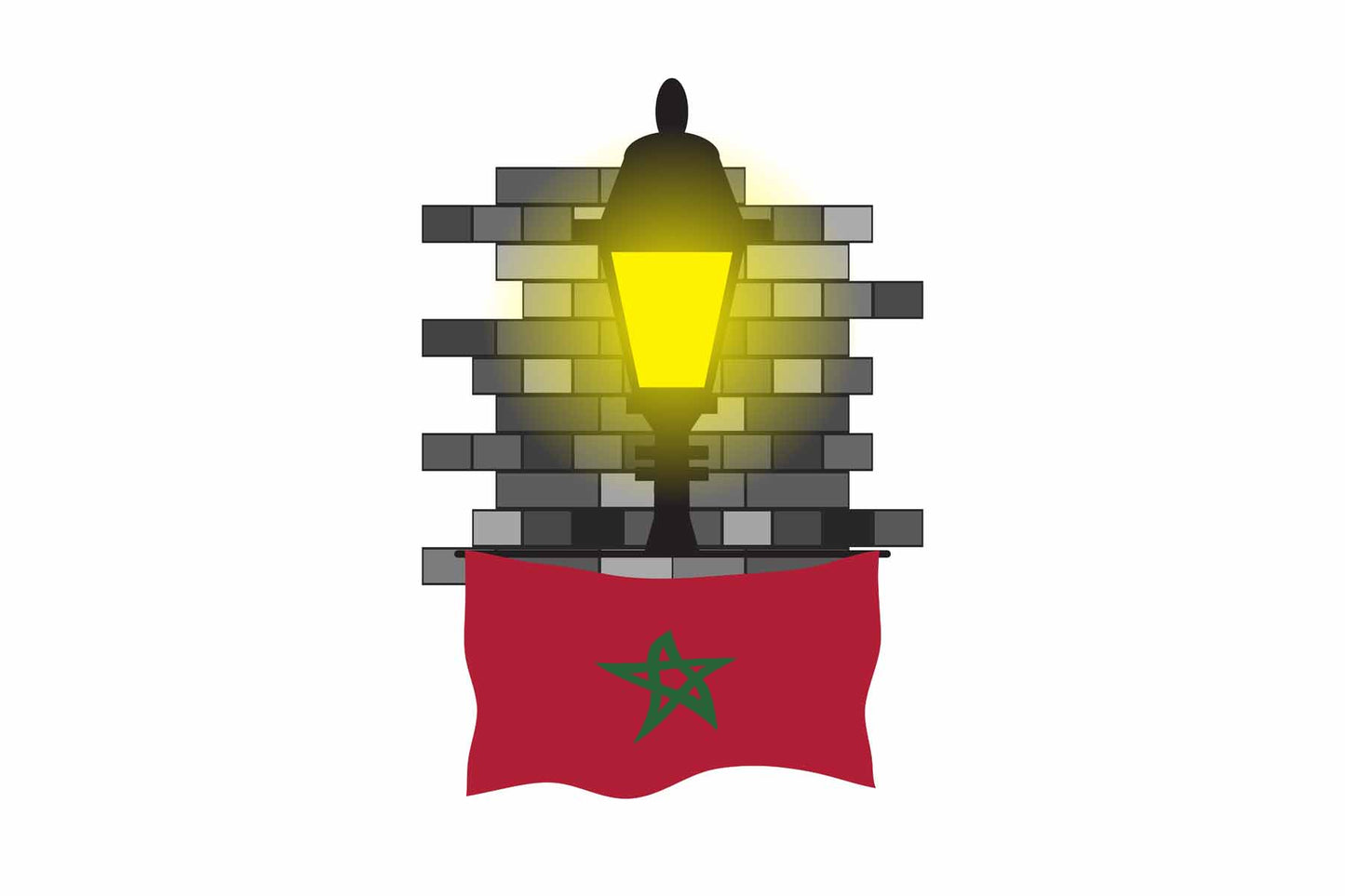 Morocco Town Street Lamp Bricks Sticker & Magnet