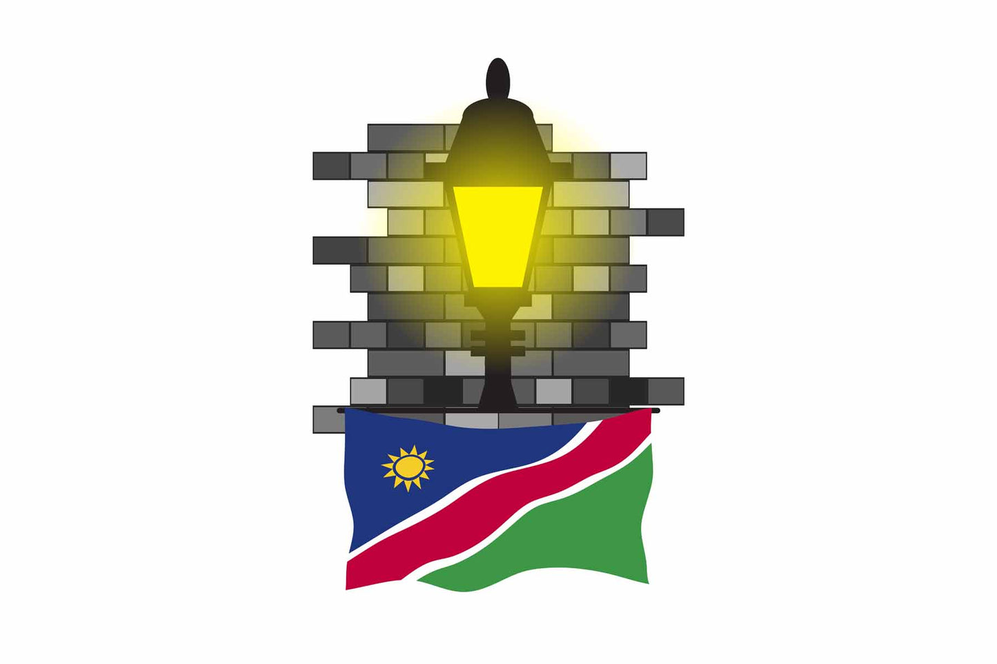 Namibia Town Street Lamp Bricks Sticker & Magnet