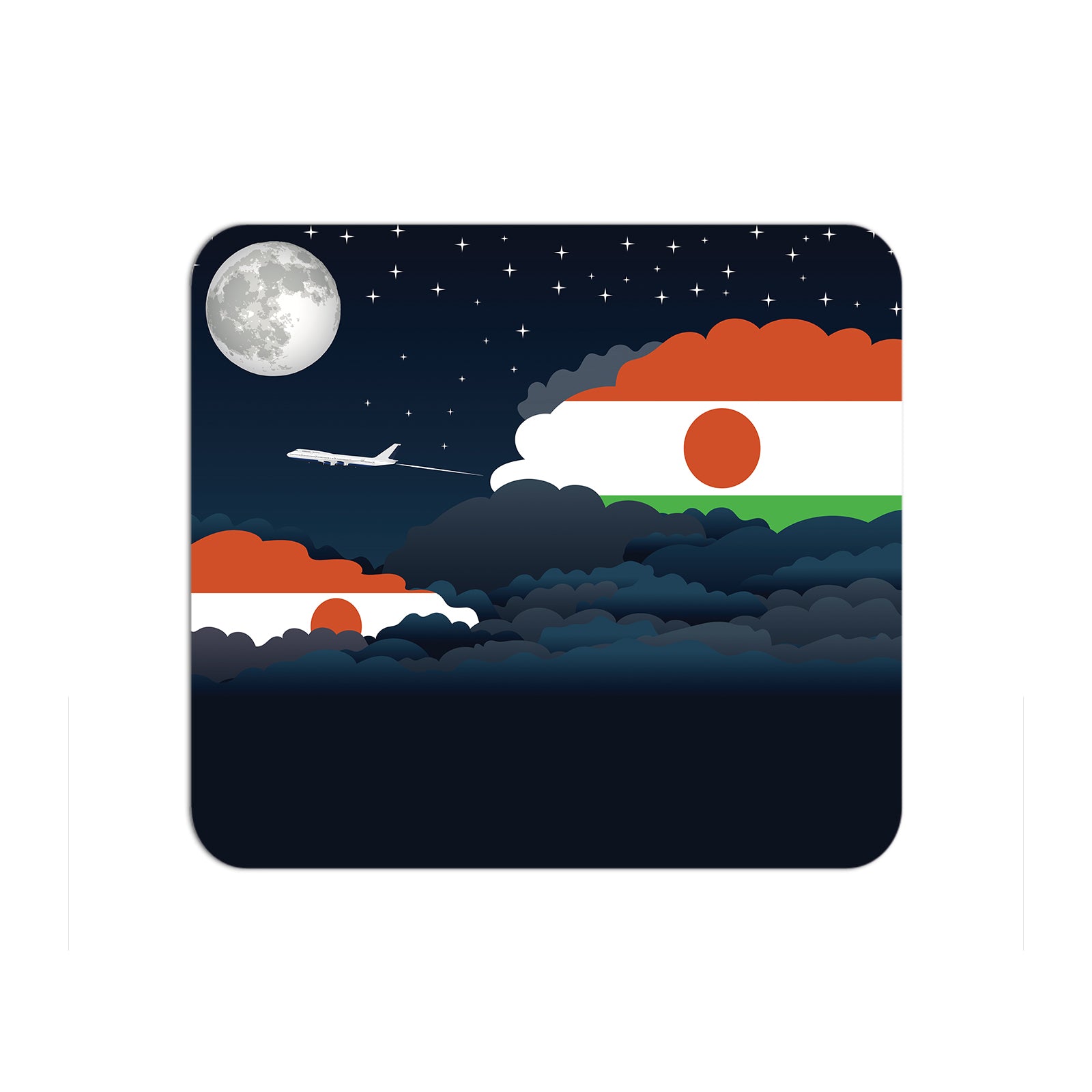 Niger Airplane Airport Flight Night Clouds Mousepad 