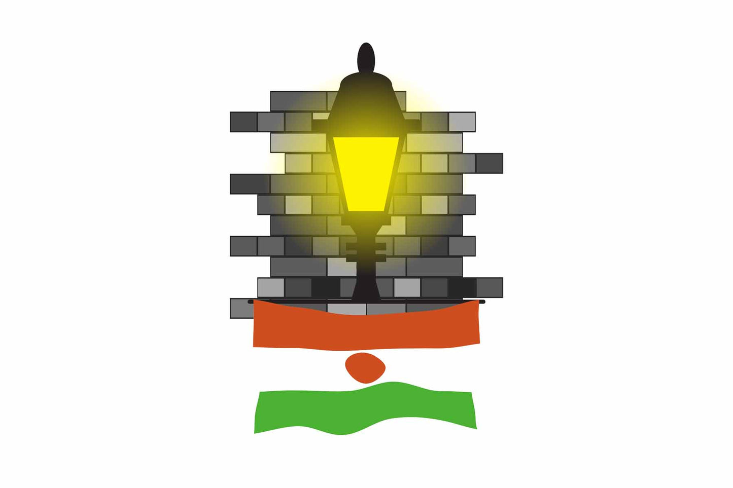 Niger Town Street Lamp Bricks Sticker & Magnet