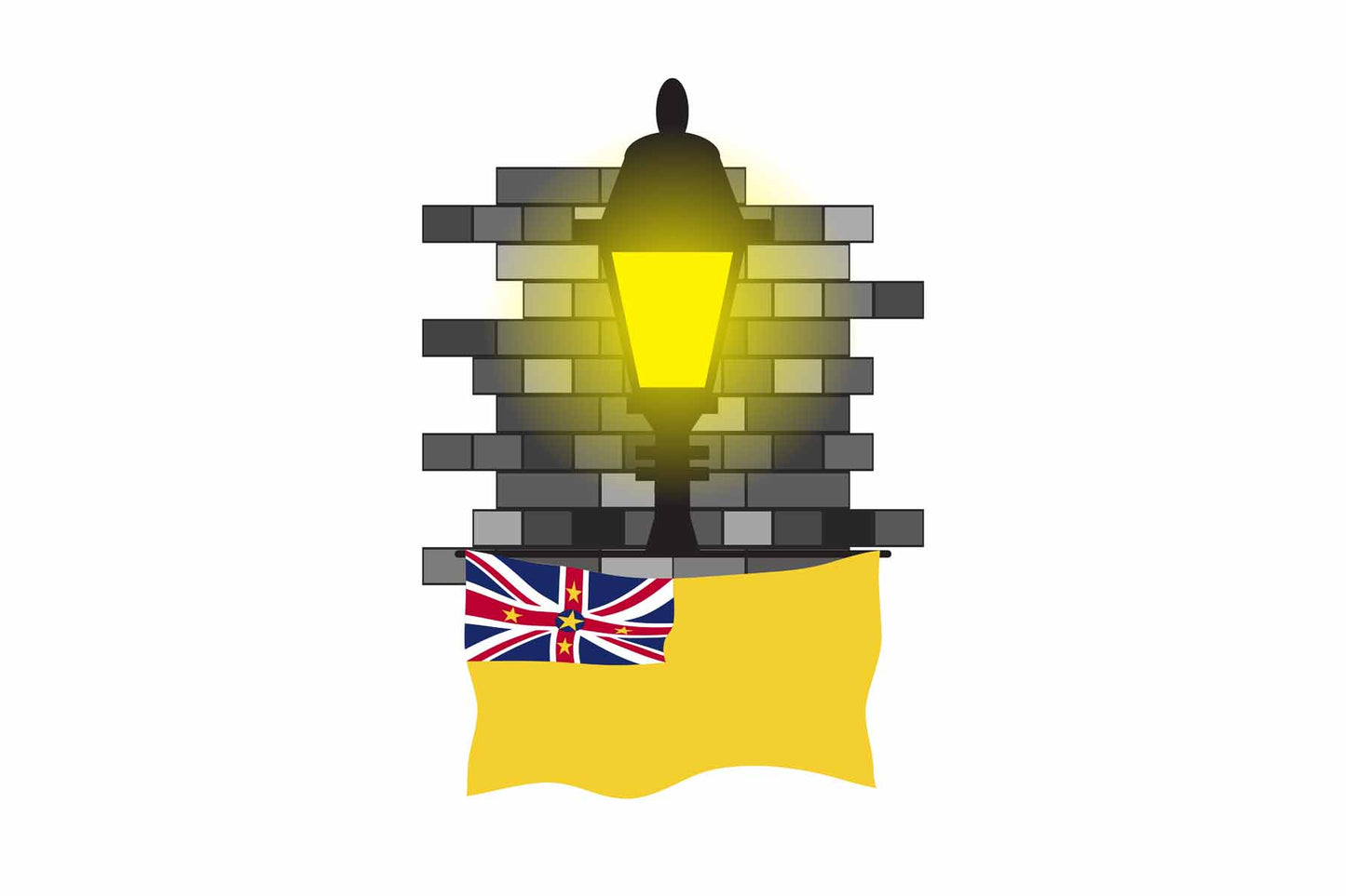 Niue Town Street Lamp Bricks Sticker & Magnet
