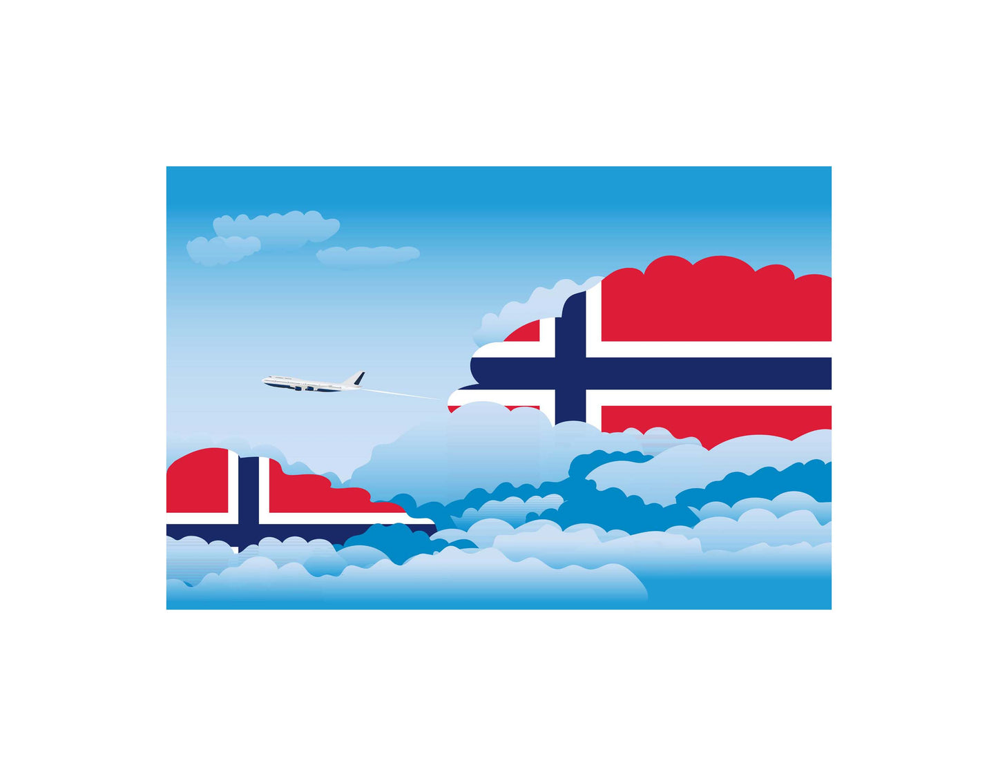 Norway Day Clouds Blankets & Throws | Soft Premium Blankets | City Posters Plus