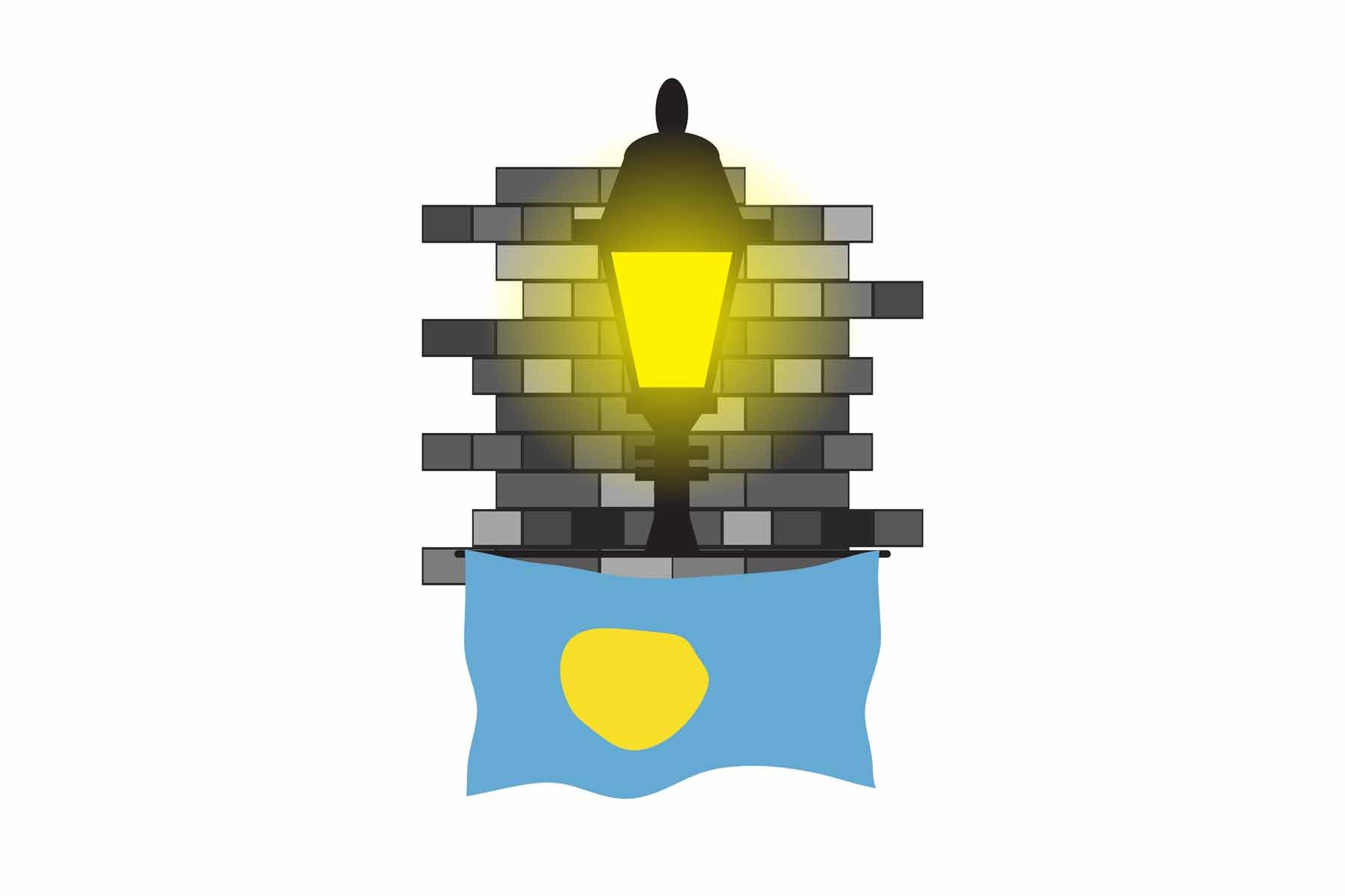 Palau Town Street Lamp Bricks Sticker & Magnet