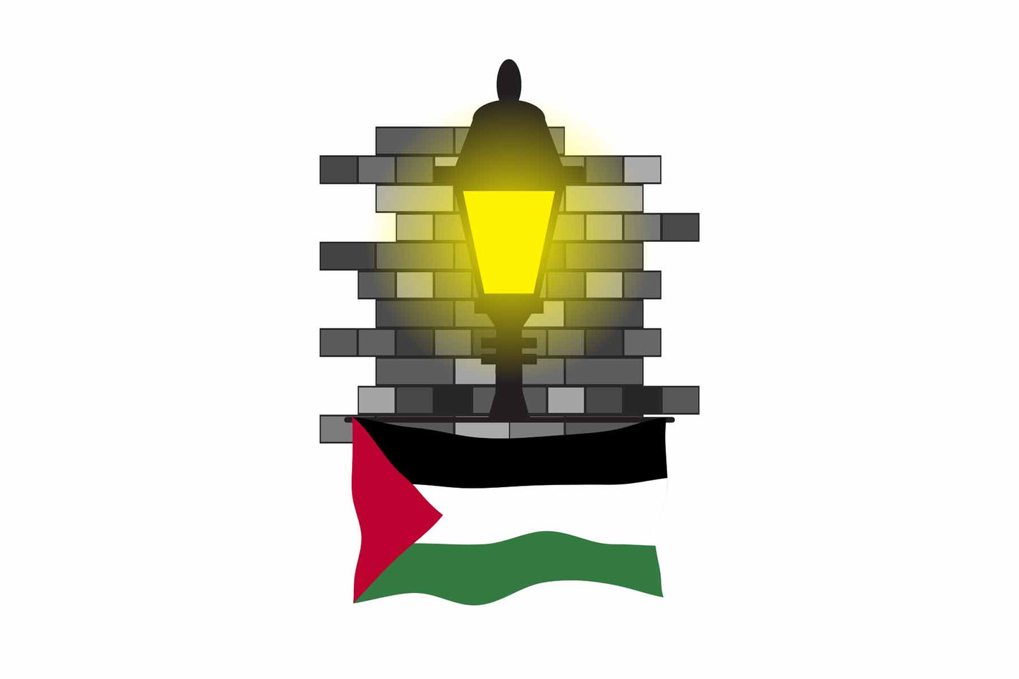 Palestine Town Street Lamp Bricks Sticker & Magnet