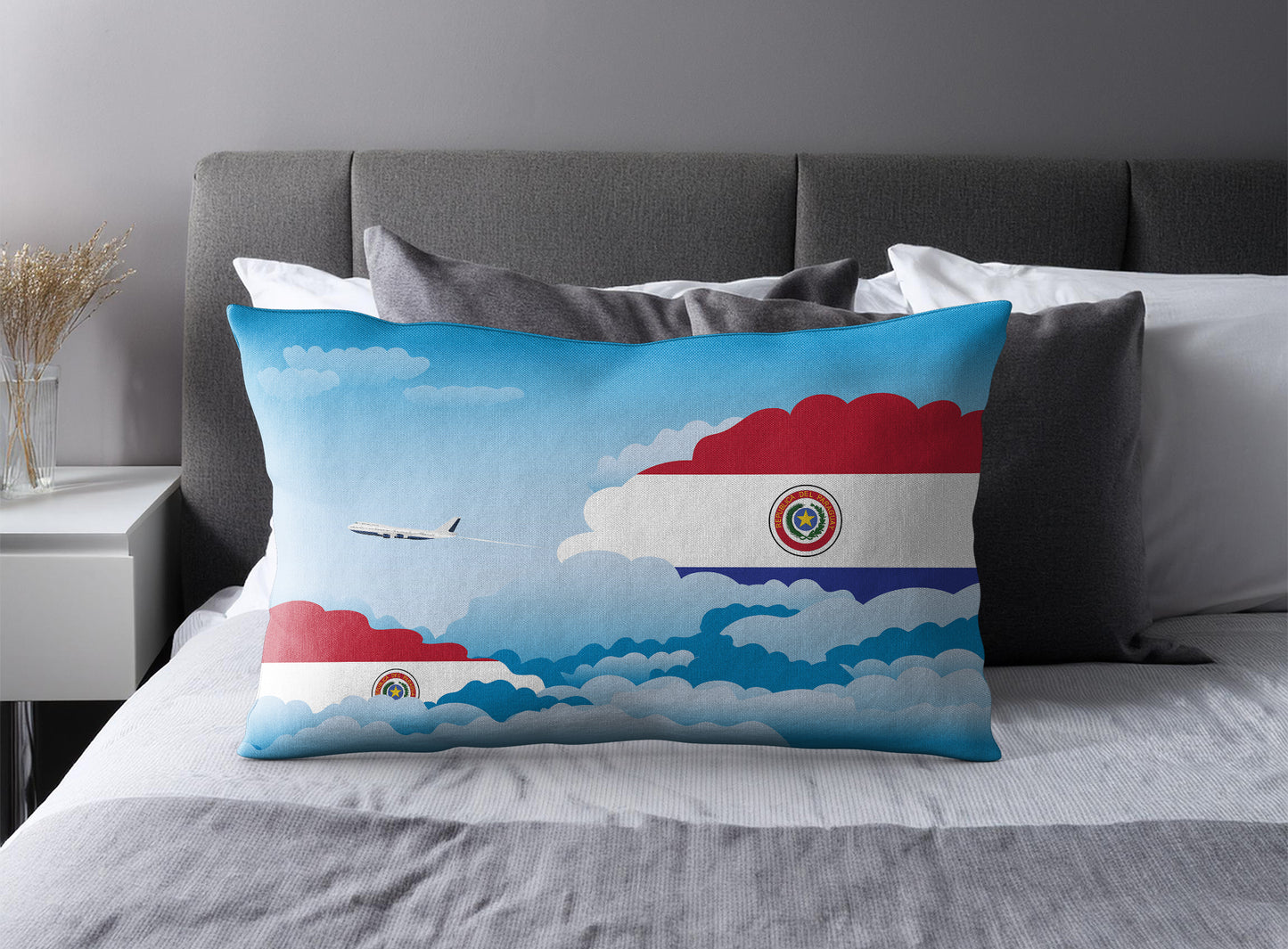 Paraguay World Airplane Day Clouds Square & Rectangle Pillow Cases | Aviation Decorative Pillow Covers