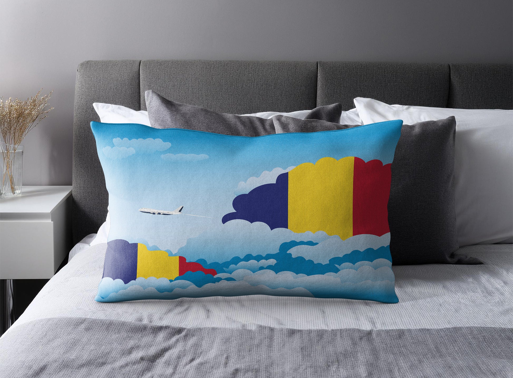 Romania World Airplane Day Clouds Square & Rectangle Pillow Cases | Aviation Decorative Pillow Covers