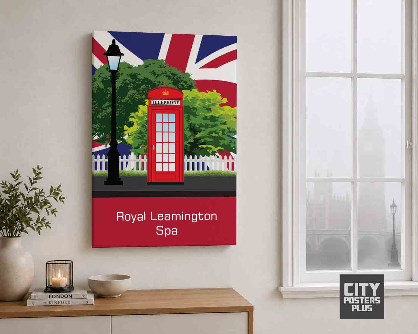 Royal Leamington Spa Red Telephone Box Canvas Wrapped | 360 Images Plus