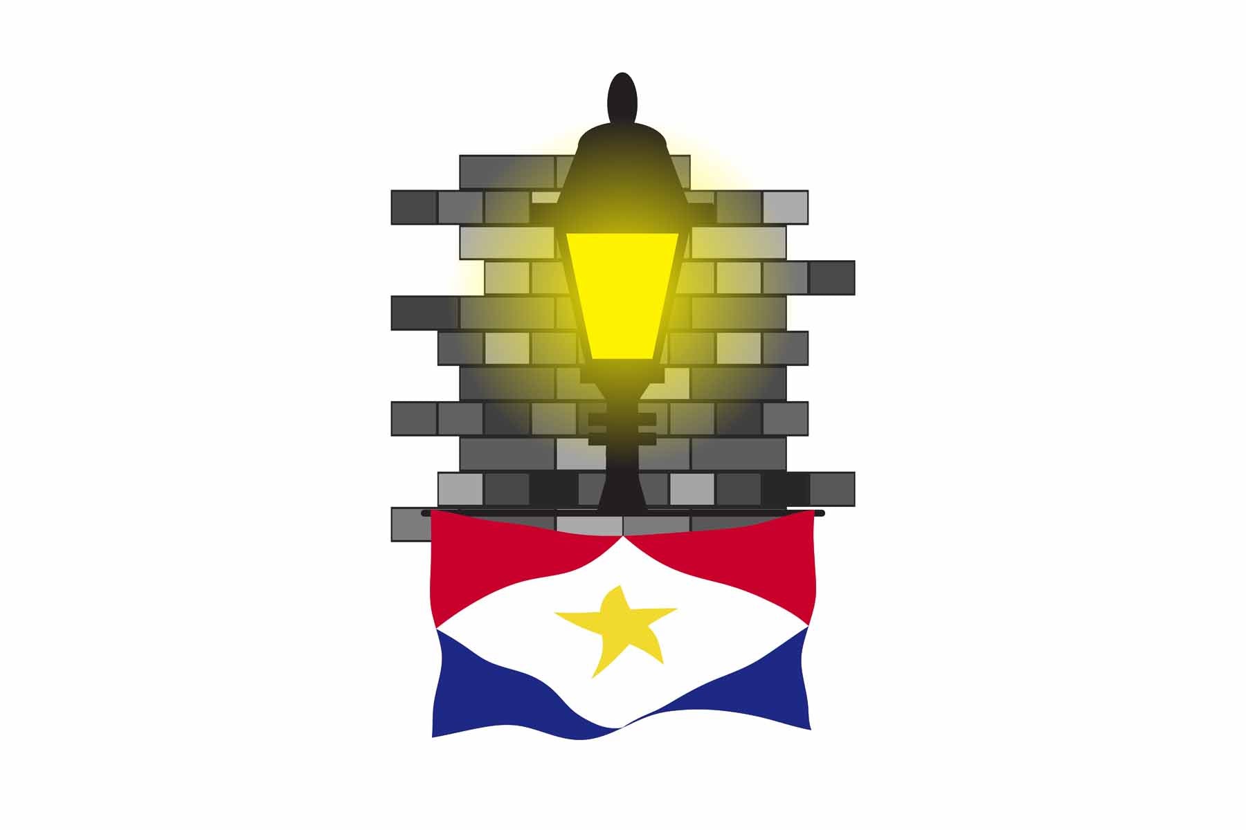 Saba Town Street Lamp Bricks Sticker & Magnet