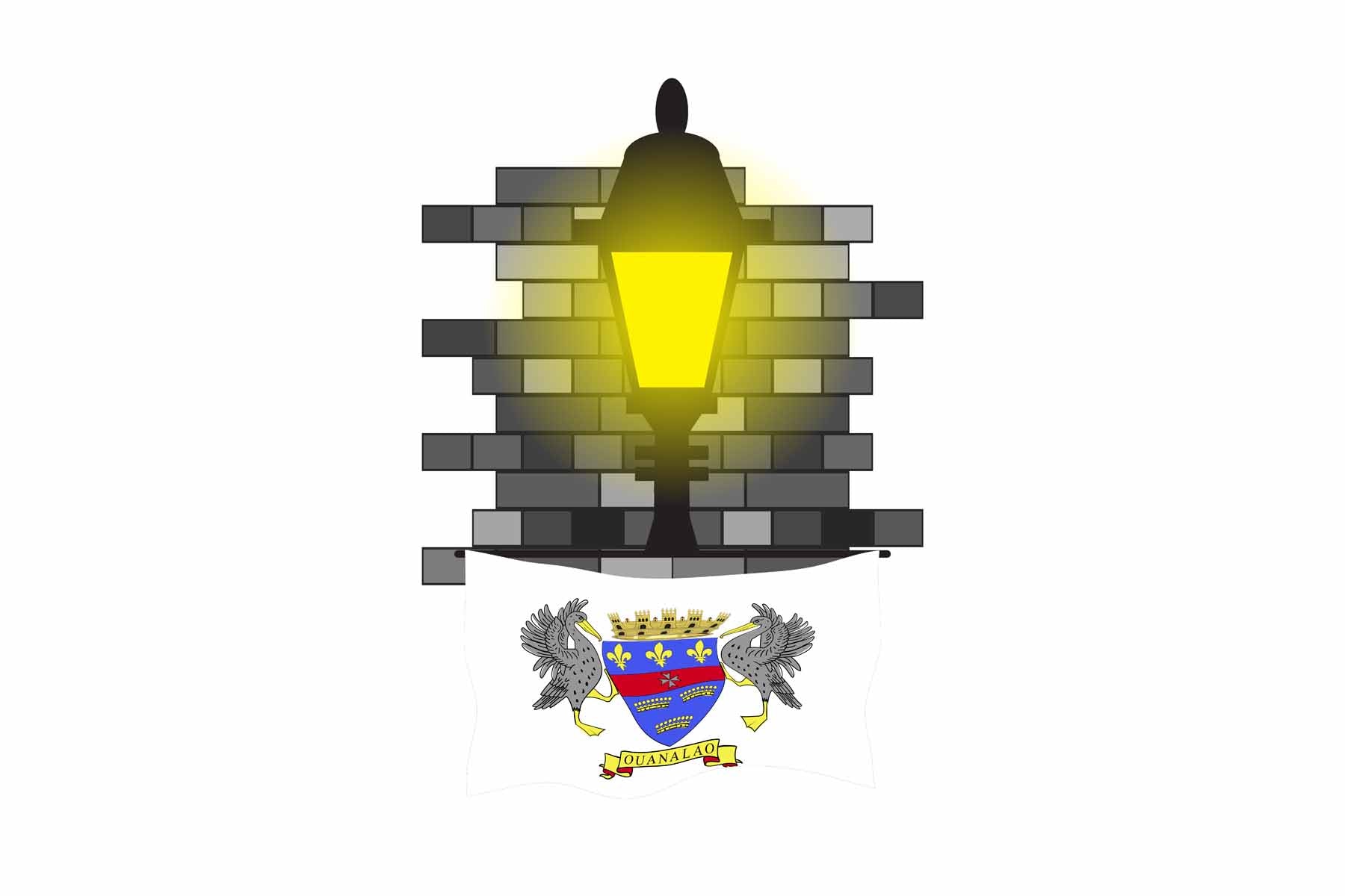 Saint Barthelemy Town Street Lamp Bricks Sticker & Magnet