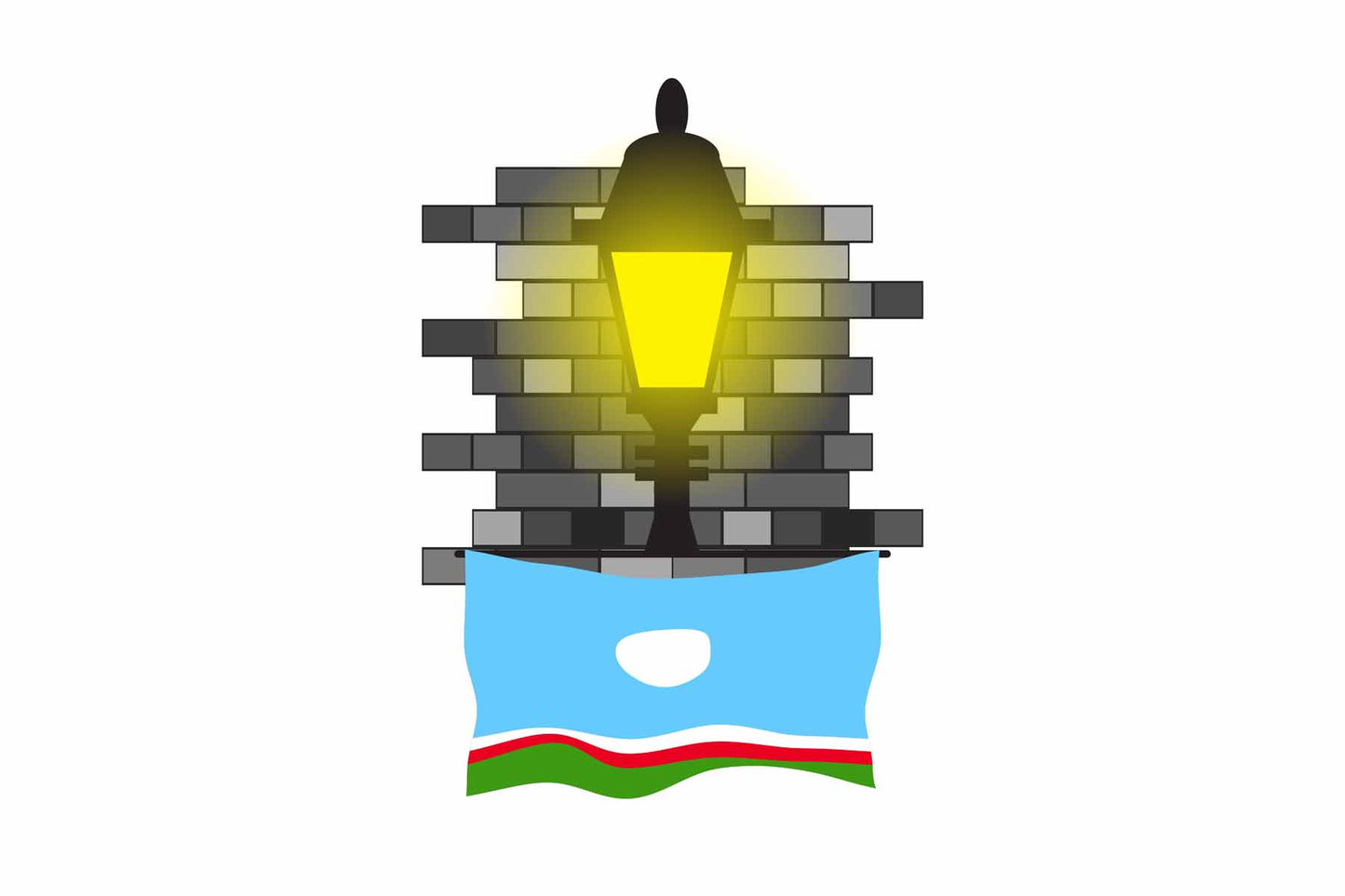 Sakha Republic Town Street Lamp Bricks Sticker & Magnet