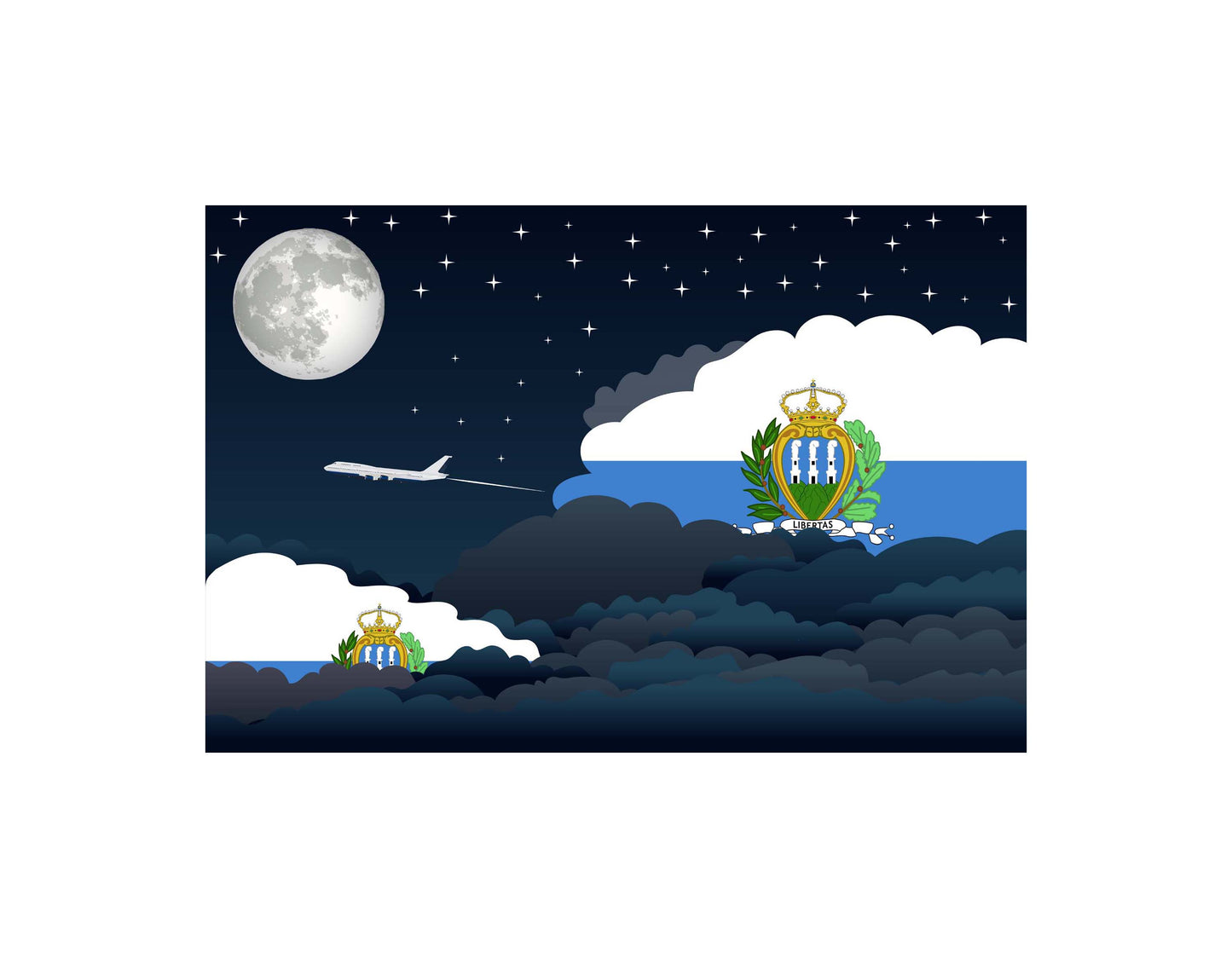 San Marino Night Clouds Blankets & Throws | Premium Soft Blankets | City Posters Plus