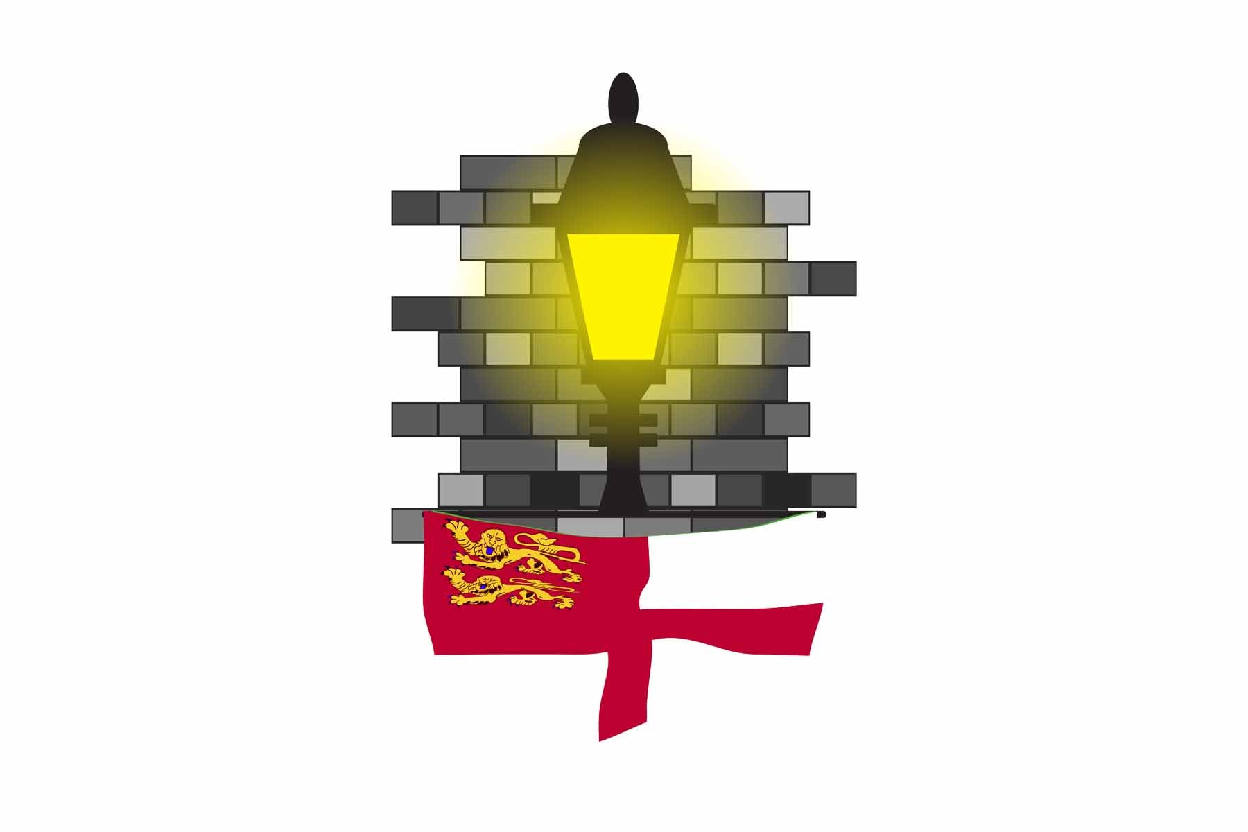 Sark Town Street Lamp Bricks Sticker & Magnet