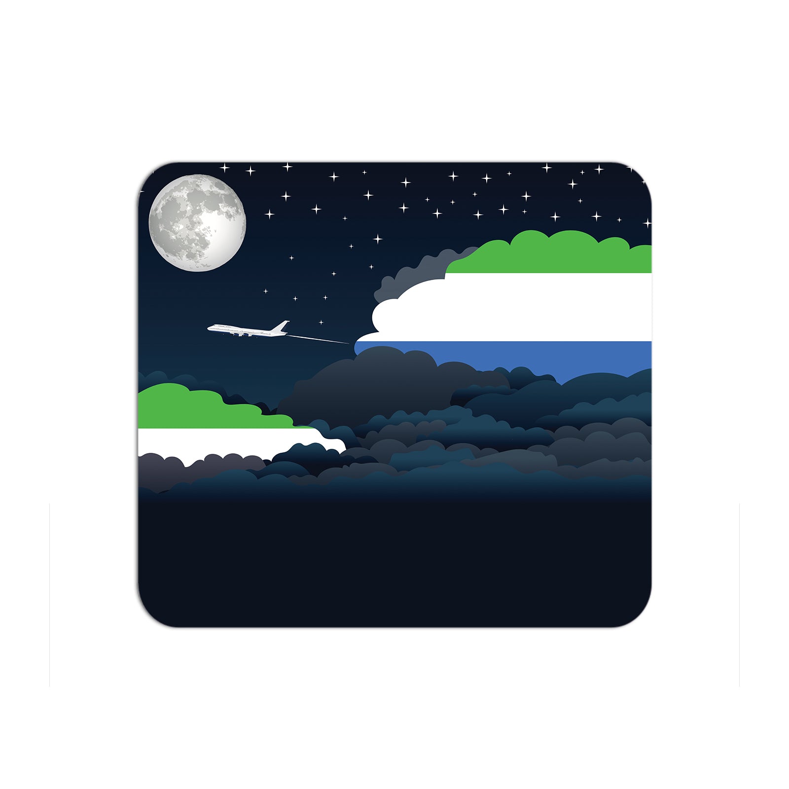 Sierra Leone Airplane Airport Flight Night Clouds Mousepad 