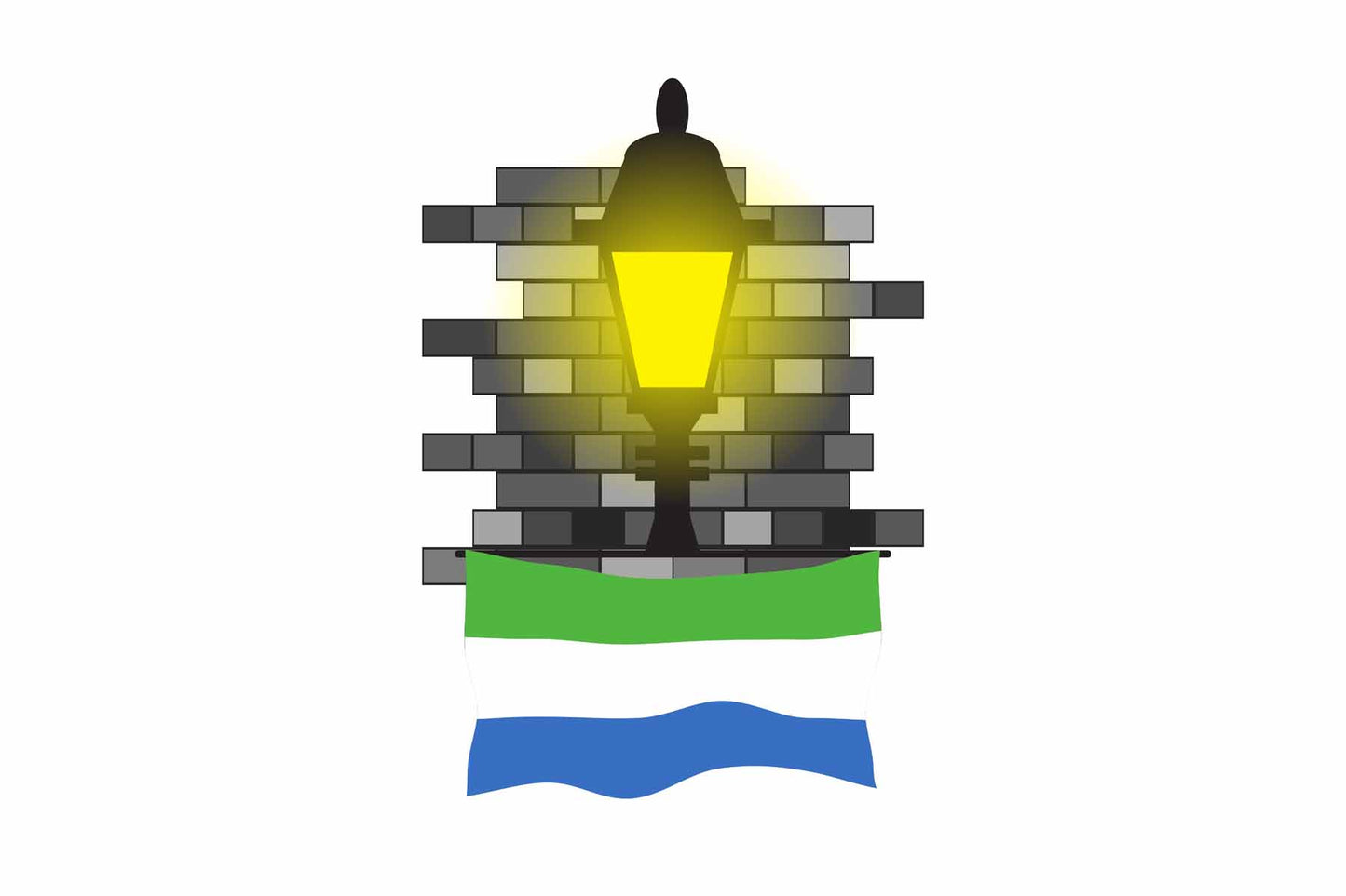 Sierra Leone Town Street Lamp Bricks Sticker & Magnet