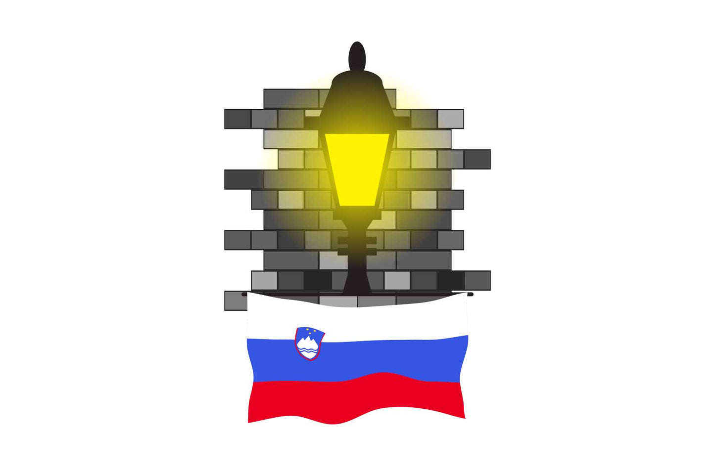 Slovenia Town Street Lamp Bricks Sticker & Magnet