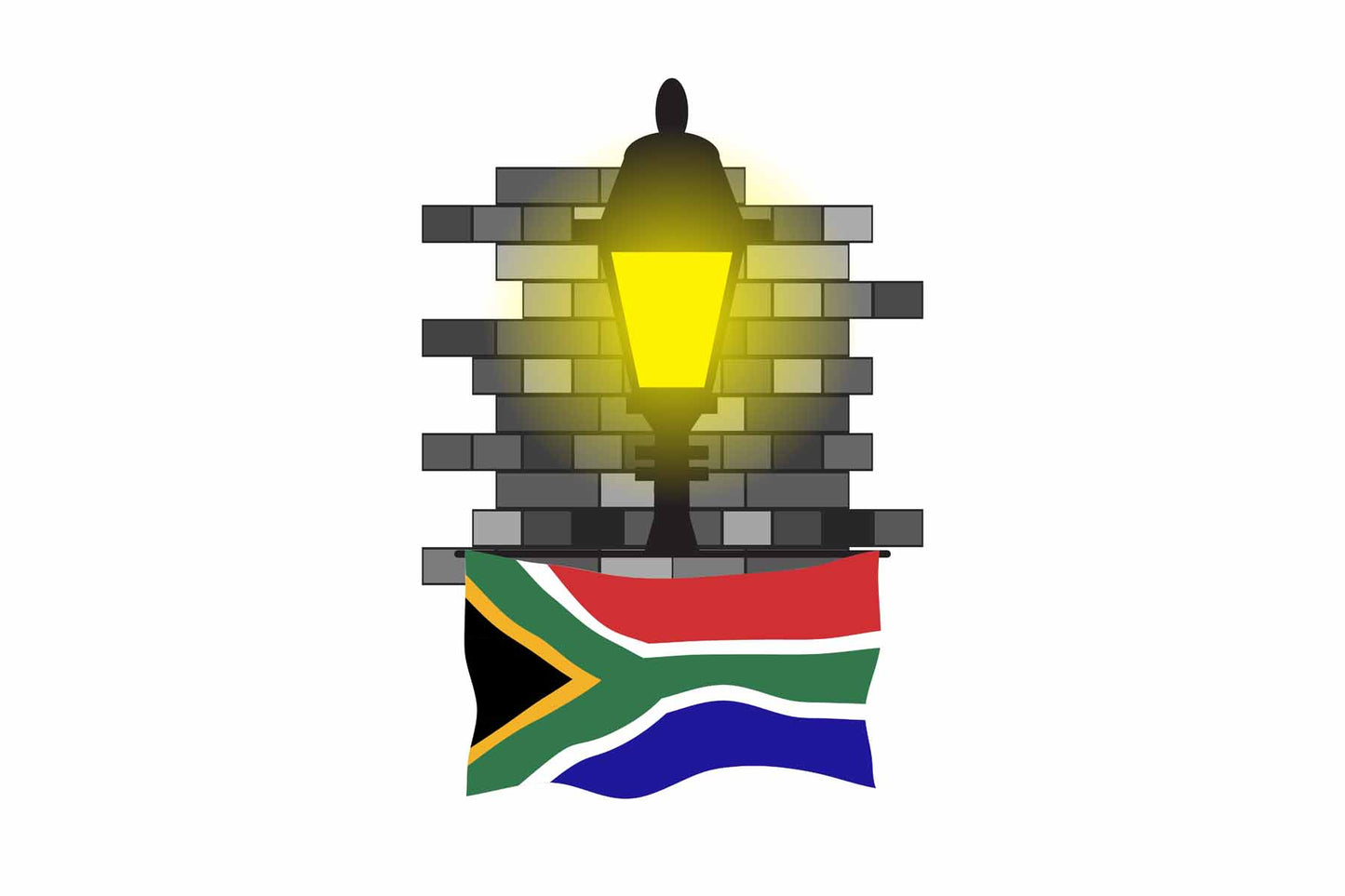 South Africa Town Street Lamp Bricks Sticker & Magnet