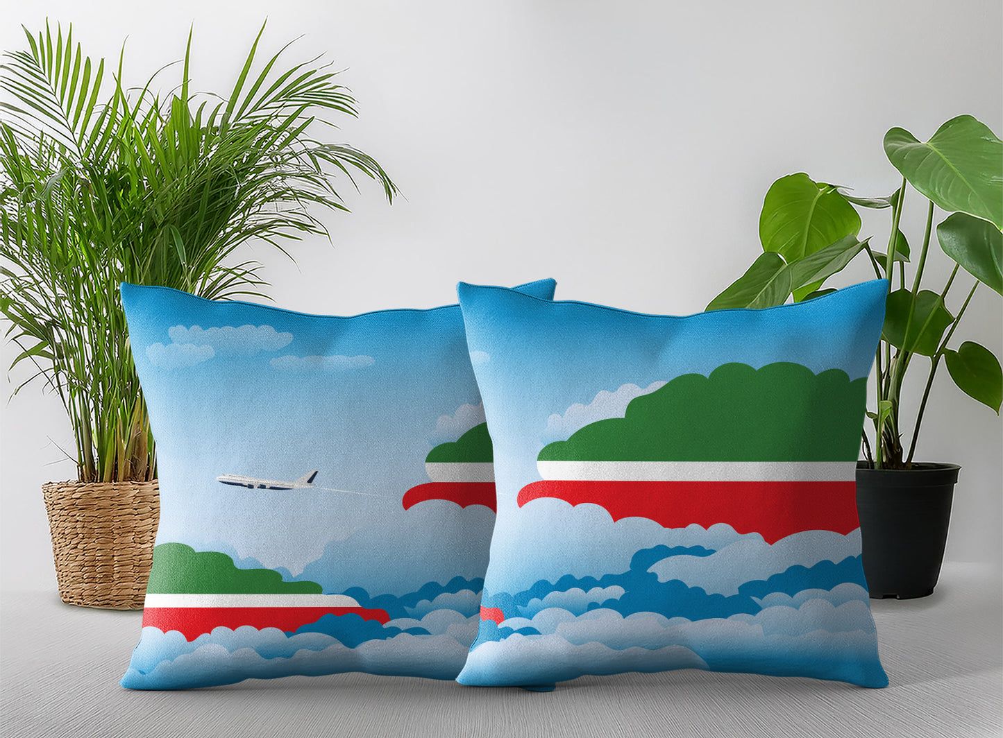 Tatarstan World Airplane Day Clouds Square & Rectangle Pillow Cases | Aviation Decorative Pillow Covers