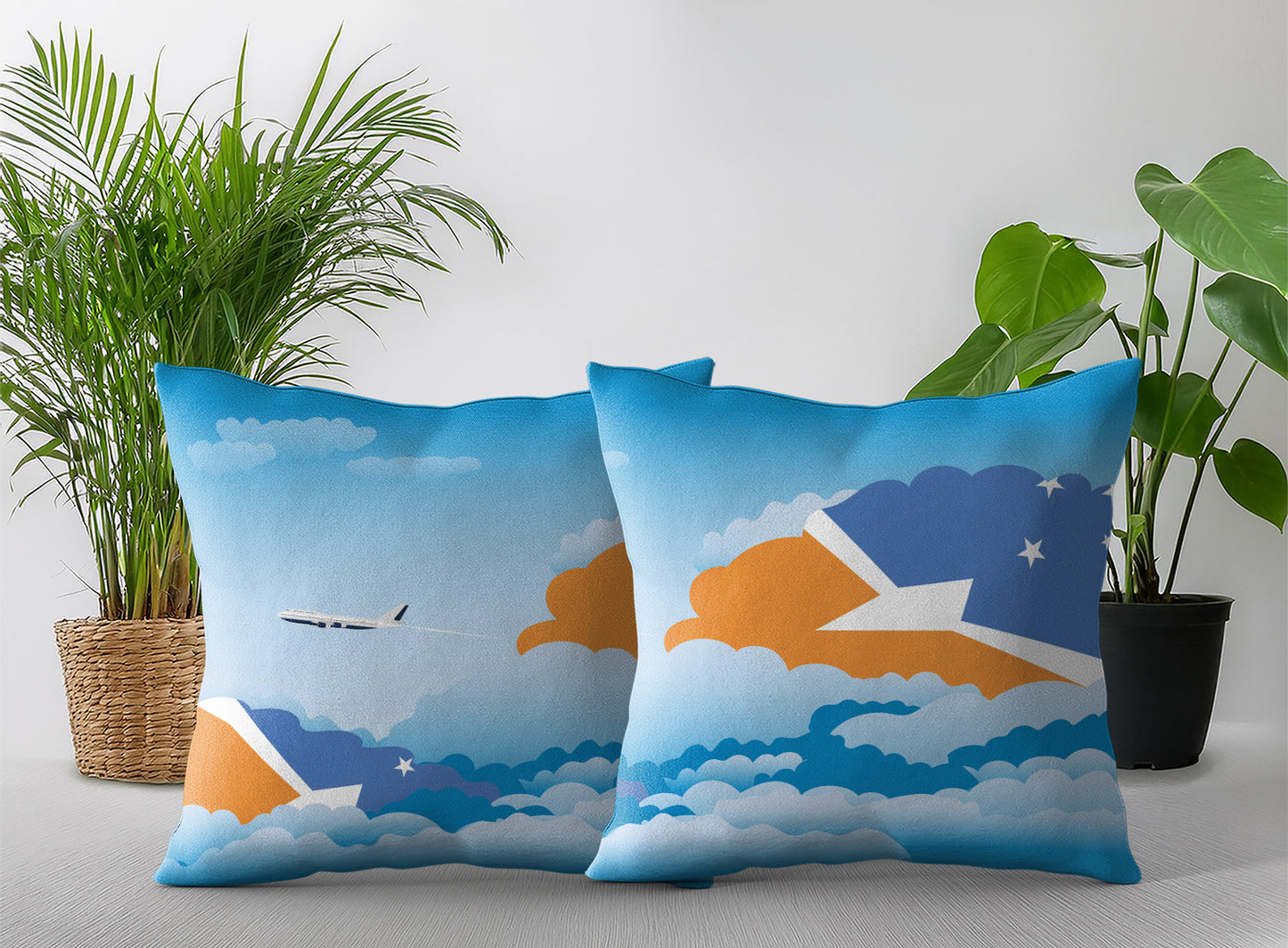 Tierra del Fuego Province Argentina World Airplane Day Clouds Square & Rectangle Pillow Cases | Aviation Decorative Pillow Covers