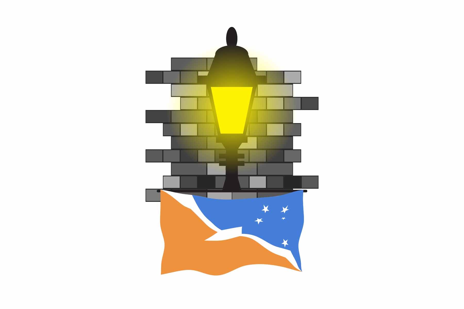 Tierra del Fuego Province Argentina Town Street Lamp Bricks Sticker & Magnet