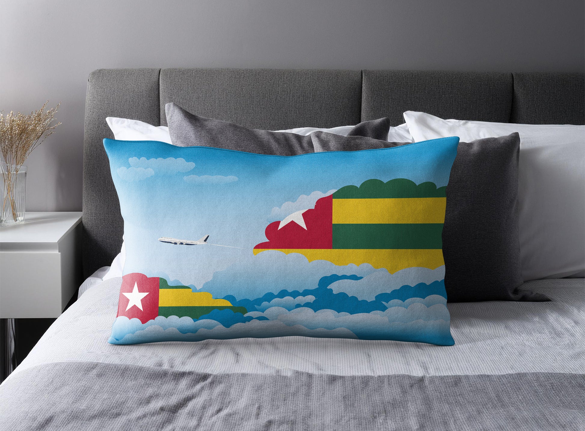Togo World Airplane Day Clouds Square & Rectangle Pillow Cases | Aviation Decorative Pillow Covers
