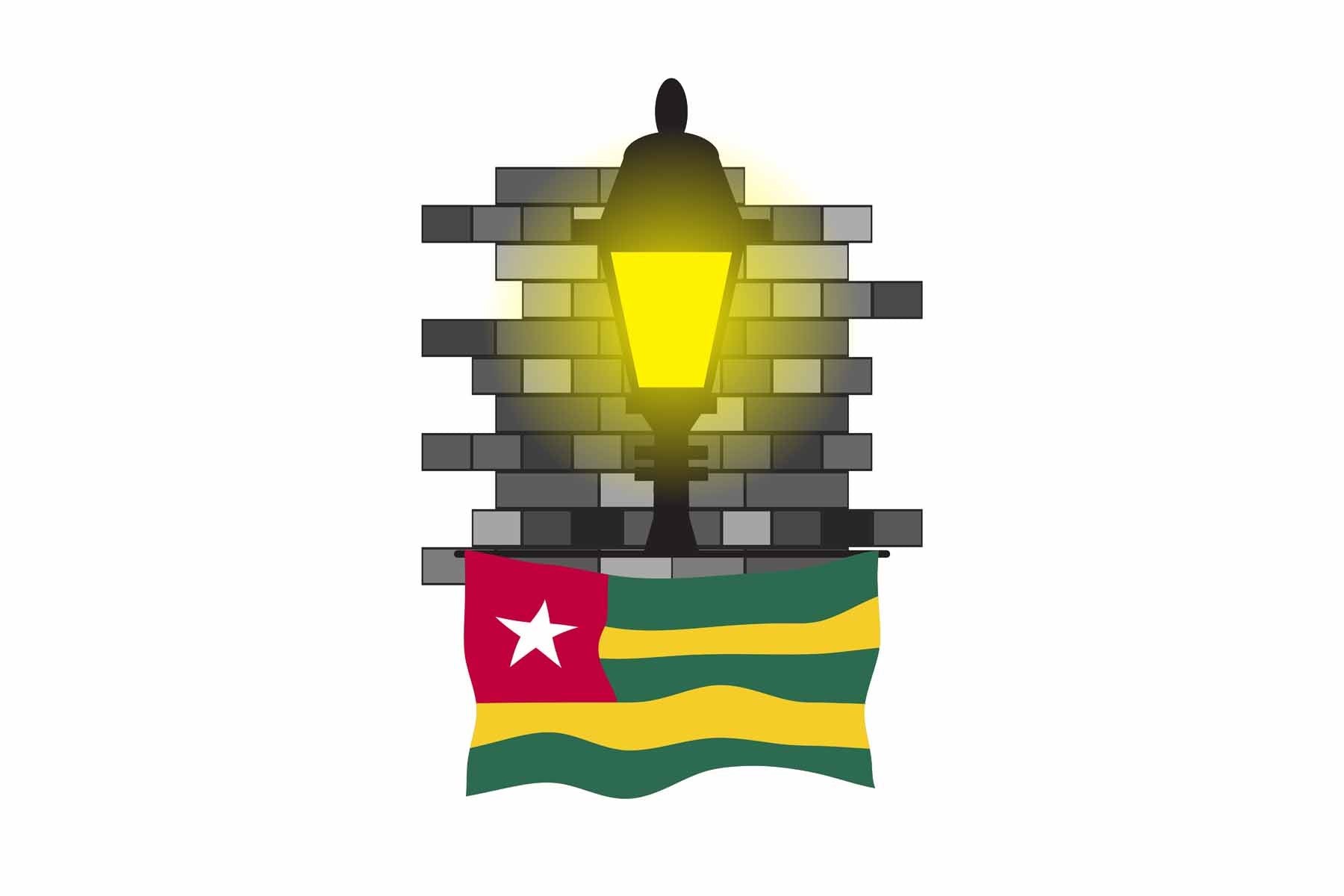 Togo Town Street Lamp Bricks Sticker & Magnet