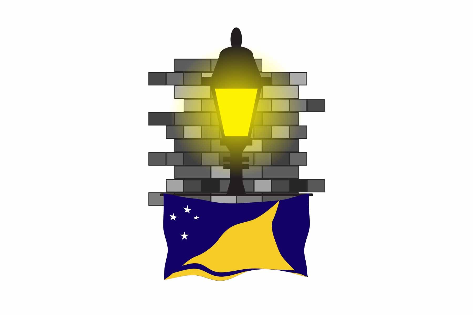 Tokelau Town Street Lamp Bricks Sticker & Magnet