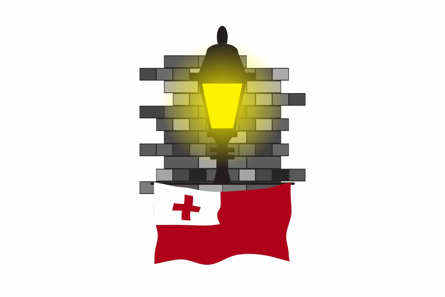 Tonga Town Street Lamp Bricks Sticker & Magnet