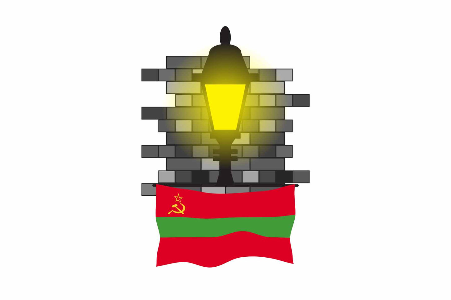 Transnistria Town Street Lamp Bricks Sticker & Magnet