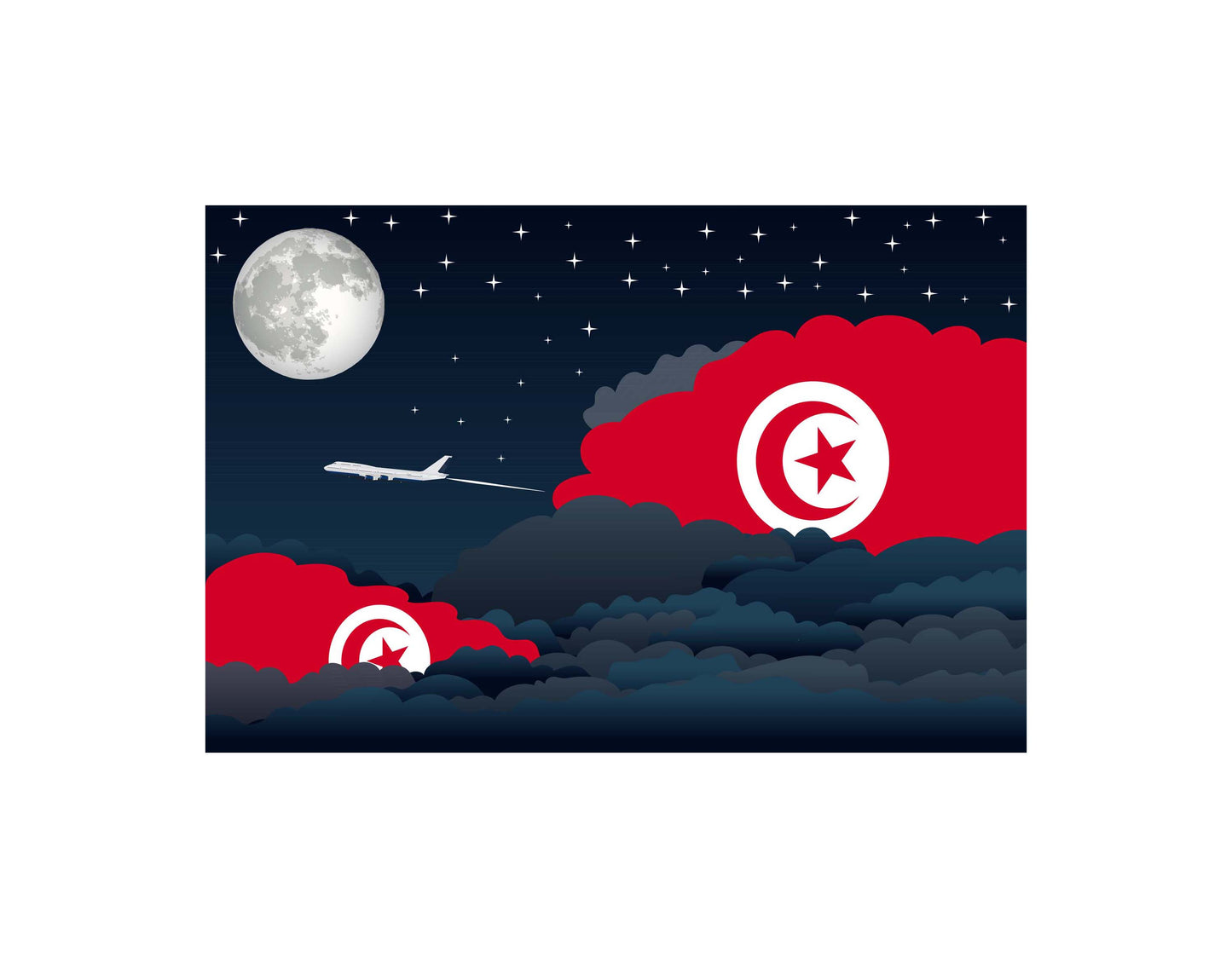 Tunisia Night Clouds Blankets & Throws | Premium Soft Blankets | City Posters Plus