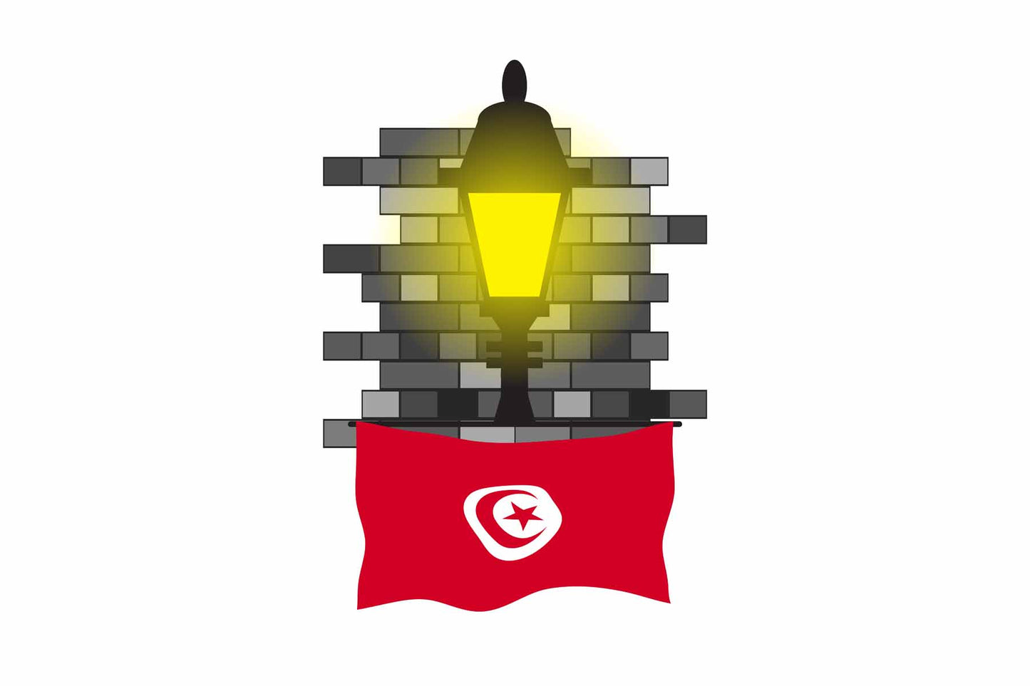 Tunisia Town Street Lamp Bricks Sticker & Magnet